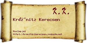 Kránitz Kerecsen névjegykártya